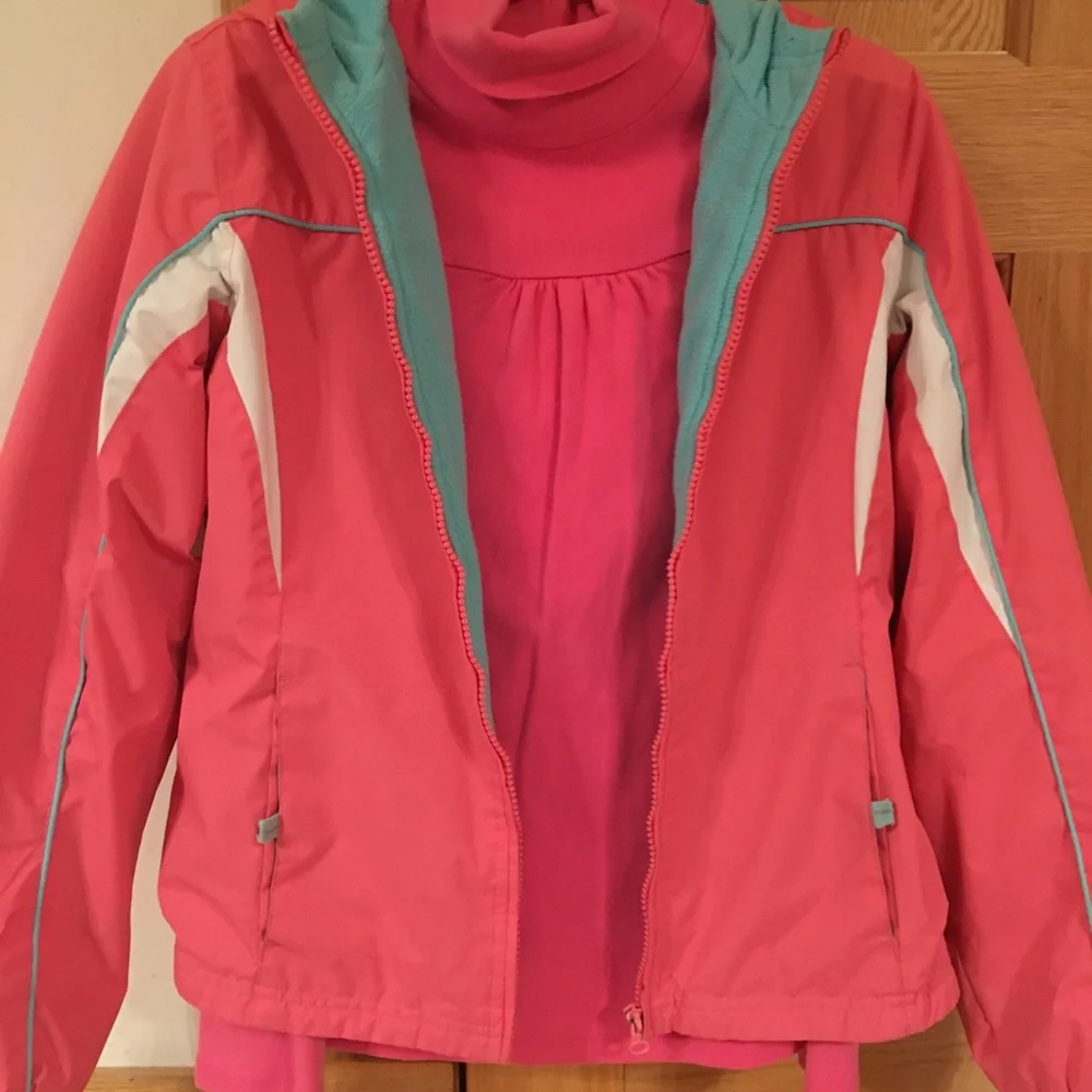London Fog coat jacket for a girl L14/16 + Circo pink turtleneck 100% cotton